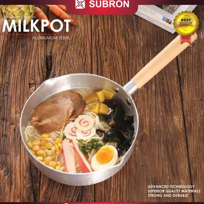 Subron Panci Susu Alumunium Tebal Aloy 18Cm 20Cm 22Cm Pegangan Kayu