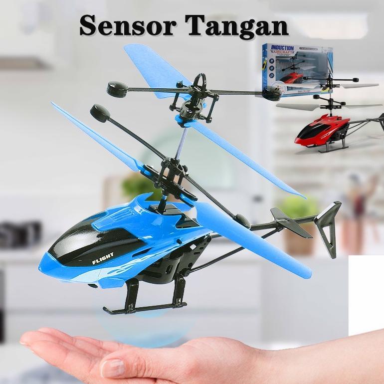 Mainan Helikopter Remote Control dan Sensor Tangan USB Cas / Mainan Anak Pesawat Terbang RC