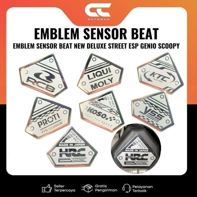 EMBLEM STAINLESS COVER SENSOR BEAT ESP DELUXE LED STREET GENIO SCOOPY NEW
