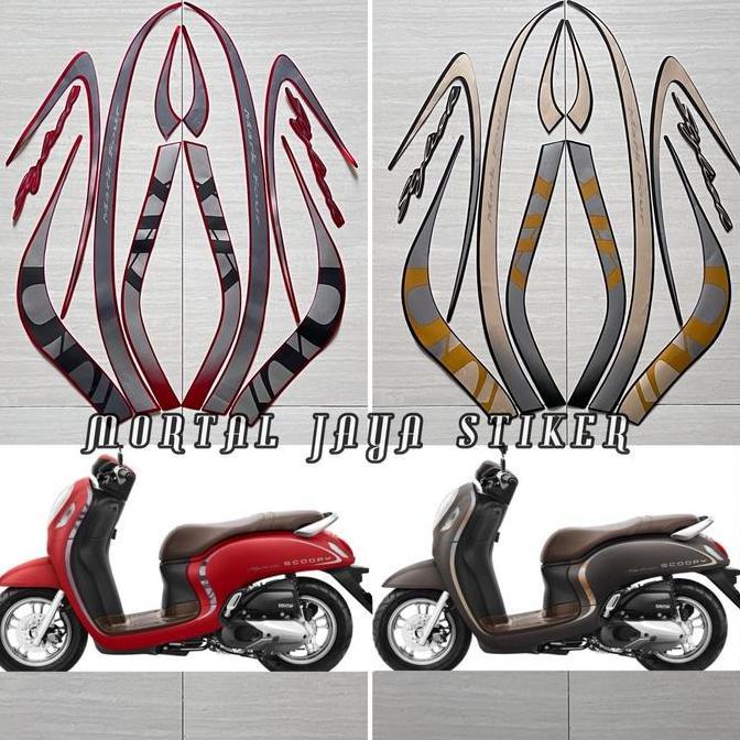STIKER STRIPING LIS LES BODY MOTOR SCOOPY STYLISH 2020 2021