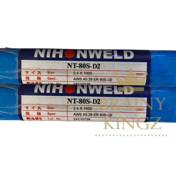 Kawat Las NIHONWELD NT-80S-D2 ER80S-D2 2,4mm NT 80S-D2 uk 2.4mm, 5 kg