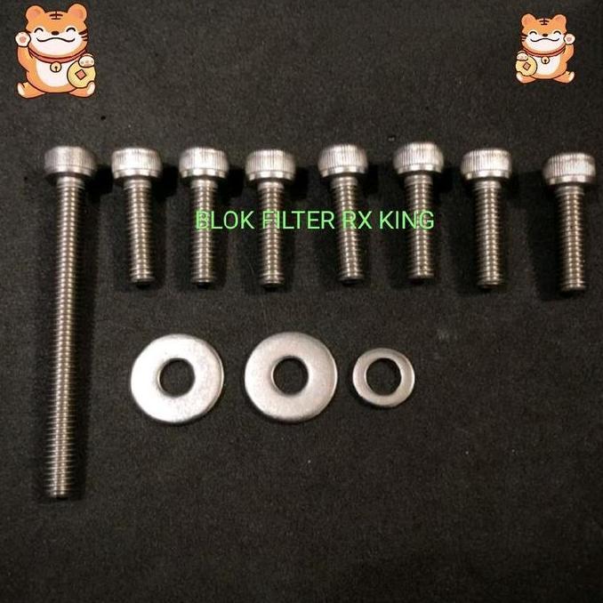 Baut L Box Filter RX KING Stainless 1 Set Baut Box Filter RXKING STAINLESS 1 SET Blok Filter RX King