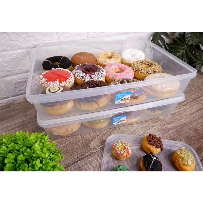 Ver- ToplesMutiaraKmp5500MlBening Kotak Donut Tempat Donat