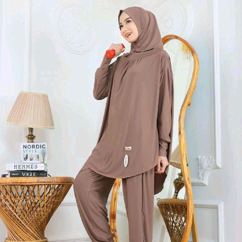 FAST DELIVERY HAJENA ~ BILQIS HIJAB SETELAN OLAHRAGA JILBAB SPORT SYAR'I ONE SET SPORTY