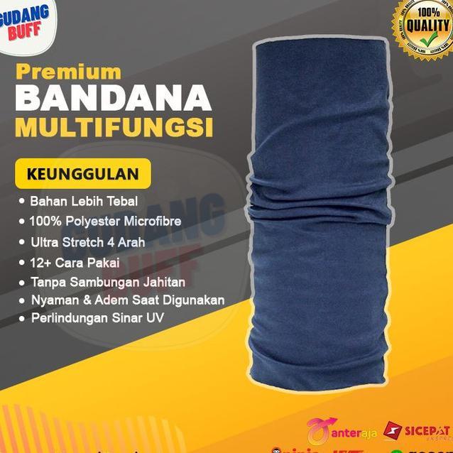 Masker Slayer Baf Ck Bandana Balaclava Gunung Motor Multifungsi Serbaguna Motif Biru Donker Polos