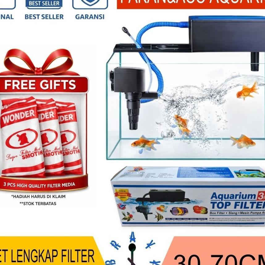 Pompa Filter Komplit Top Filter Box Aquarium 3 In 1 Top Filter Sp 1200 Garansi (Box Lebih Besar)