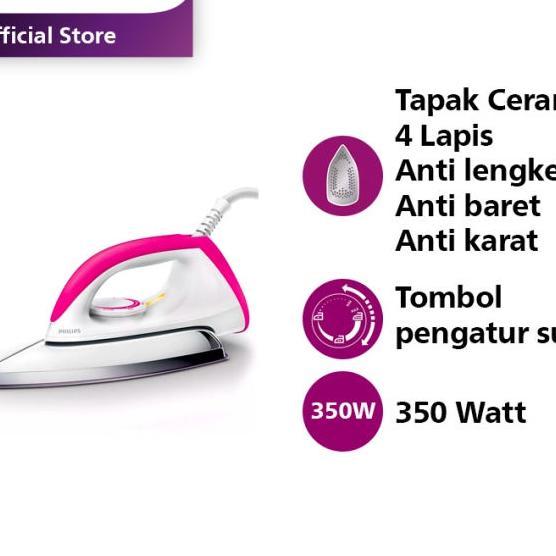 Setrika Philips Dry Iron 1173 Pink / Setrika Philips Hd 1173 Original