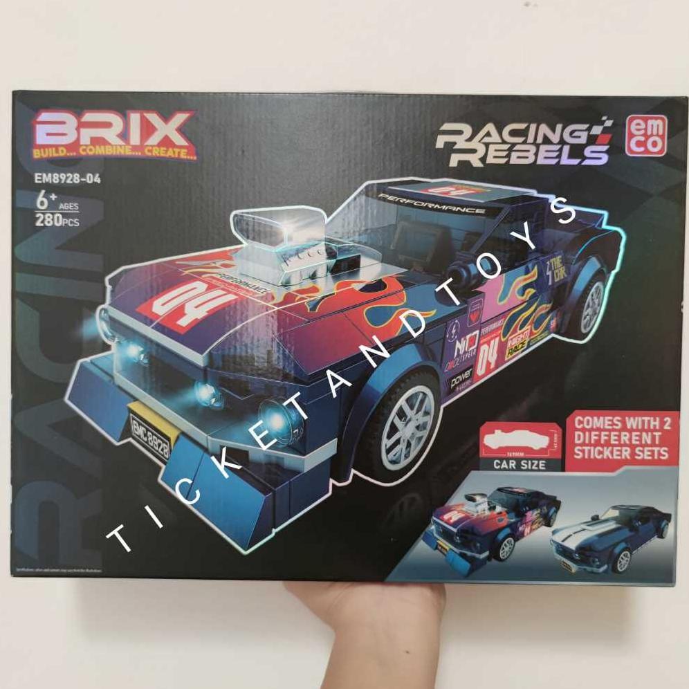 TermurahEmco Bricks Racing Rebels Building Blocks Lego Ukuran Besar Mobil Balap Mainan Anak Edukasi 
