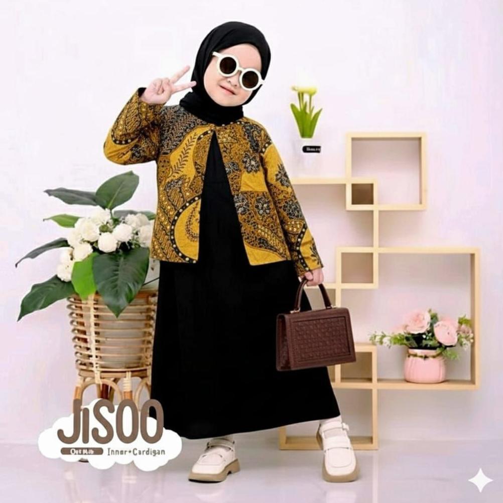 kualitas super gamis anak kombinasi batik model oter