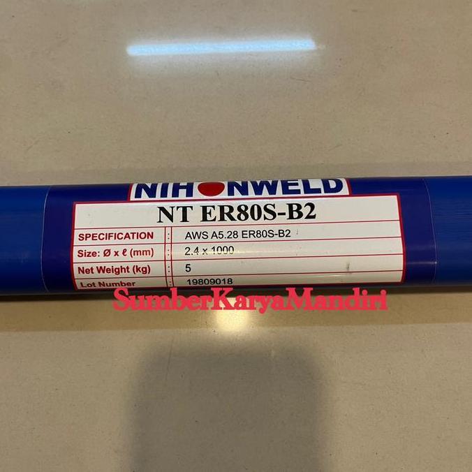 Ready Kawat Las Nihon Weld NT ER80S-B2 2,4MMx1000MM AWS A5 28 ER80S-B2