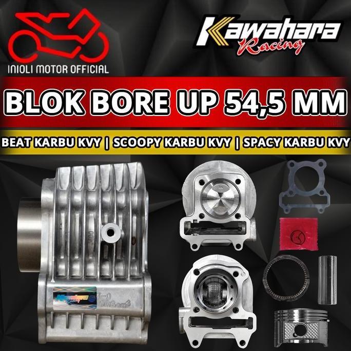 BLOK SEHER BORE UP 54.5 KAWAHARA RACING 54,5MM BEAT KARBU SCOOPY CARBU SPACY KARBURATOR KVY BLOK BOR