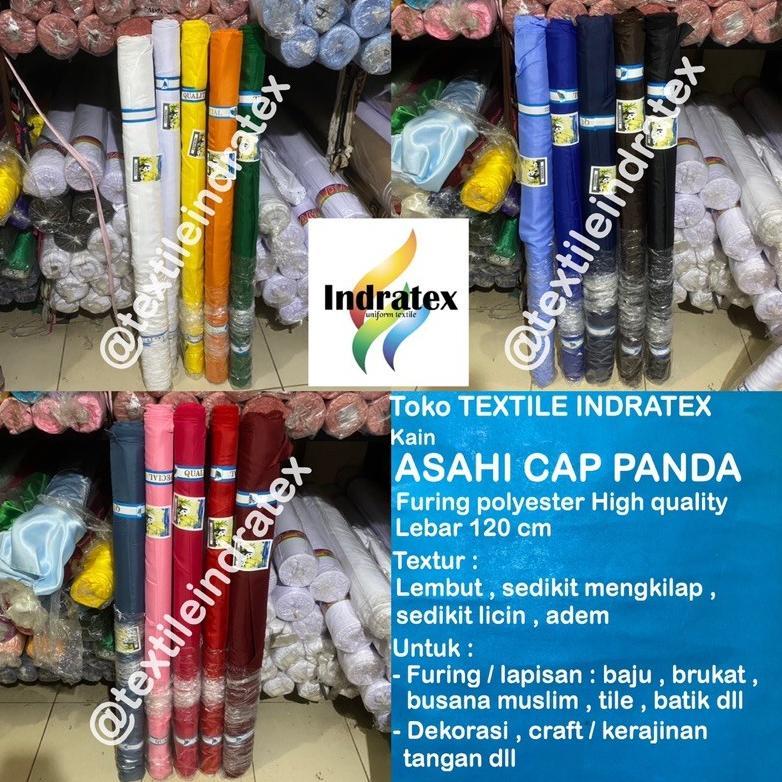 ( per 1 roll ) kain furing asahi cap panda lebar 120 cm bahan lapisan tas rok baju gamis hycon kanto