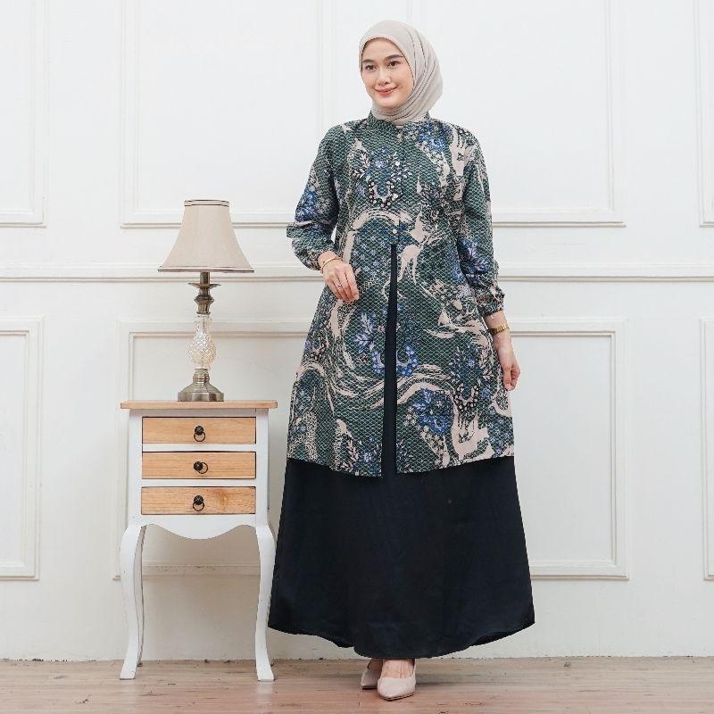 Gamis Batik Terusan Gamis Batik Semi Tunik Gamis Teebaru Gamis Lebaran Sragam Guru