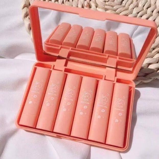 ( Per Papan Isi 6 Pcs ) Hasaya Girl Peach Parm Lipstik Matte Mini