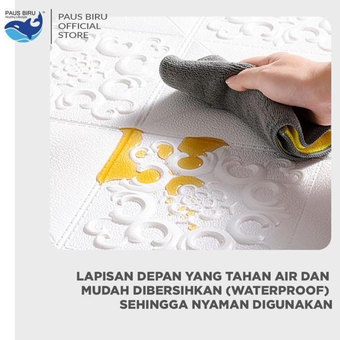 herefarm88 - (beli 10 gratis 1) wallpaper 3d foam 5mm / wallpaper dinding 3d motif foam batik bunga 