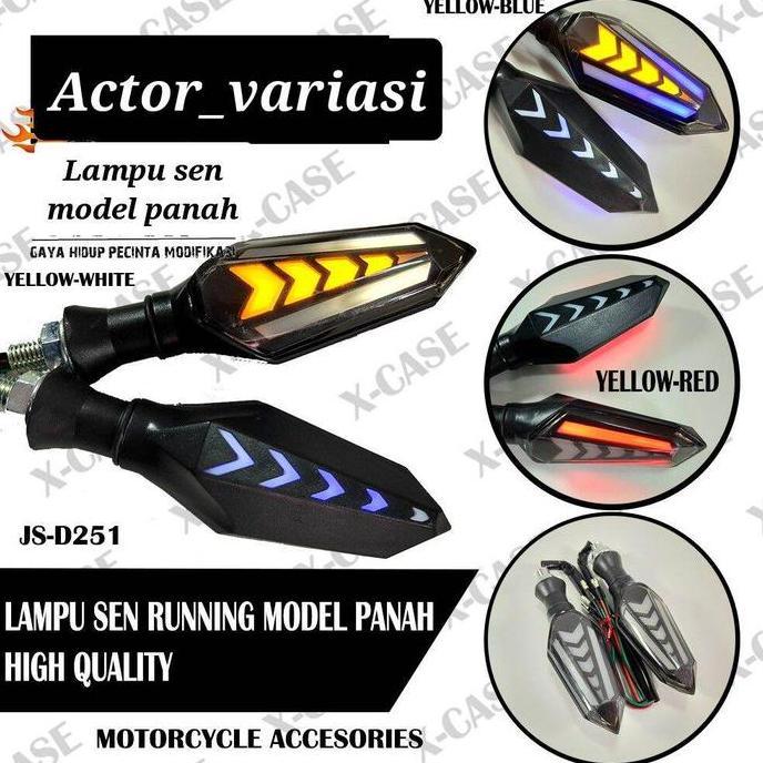 Lampu LED Sein Running 2 Sisi Senja Lampu Sein Running 2 Led Waterproof Universal Semua Motor Kabel 