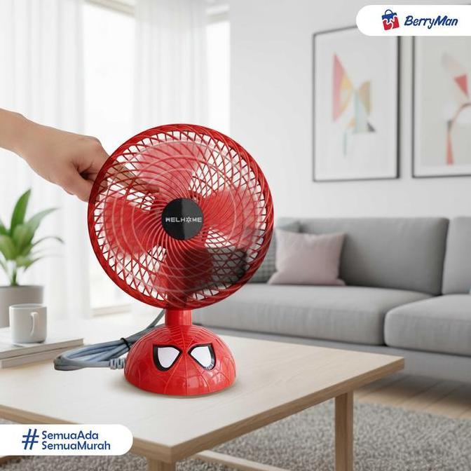 BOUNCEZZ - KIPAS ANGIN MEJA DINDING KARAKTER 2 IN 1 WELHOME WH-601D DESK FAN 10 INCH MOTOR KUAT 28W 