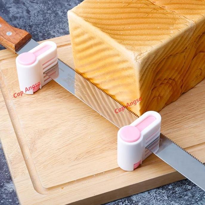 Pilihan- [Cap Angsa] Adjustable Cake Slicer Guide 2Pcs | Alat Bantu Potong Kue Jadi Lapis Rapi | Ket