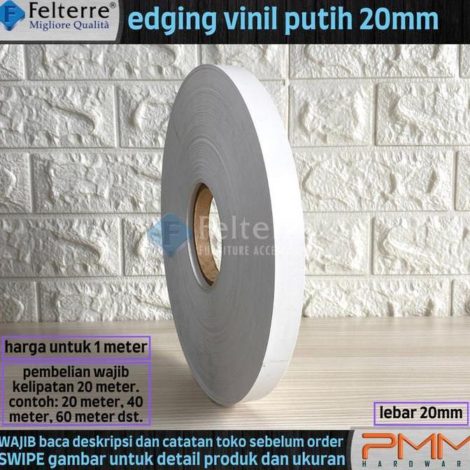 EDGING VINIL PLIMIR PUTIH LEBAR 20MM