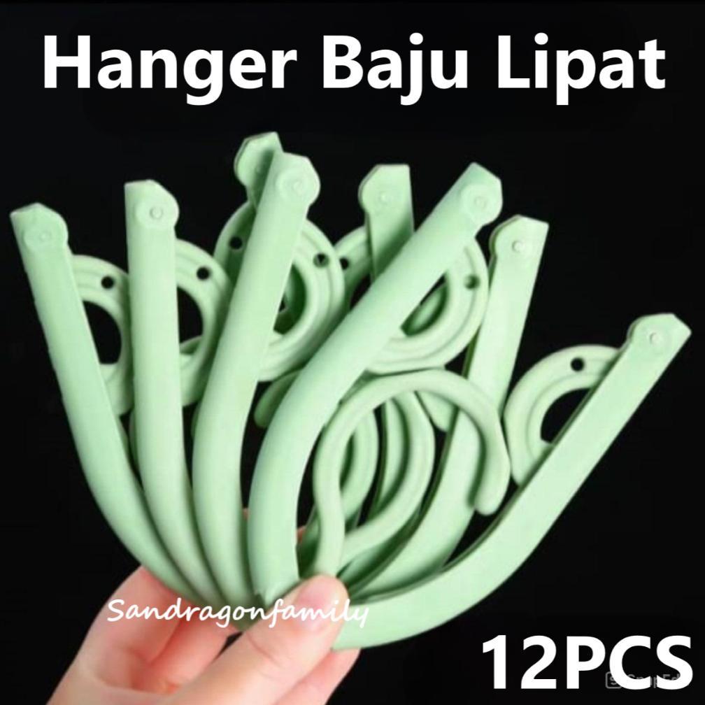12pcs Hanger Baju Lipat Gantungan Pakaian Perjalanan Traveling-Packing Dus