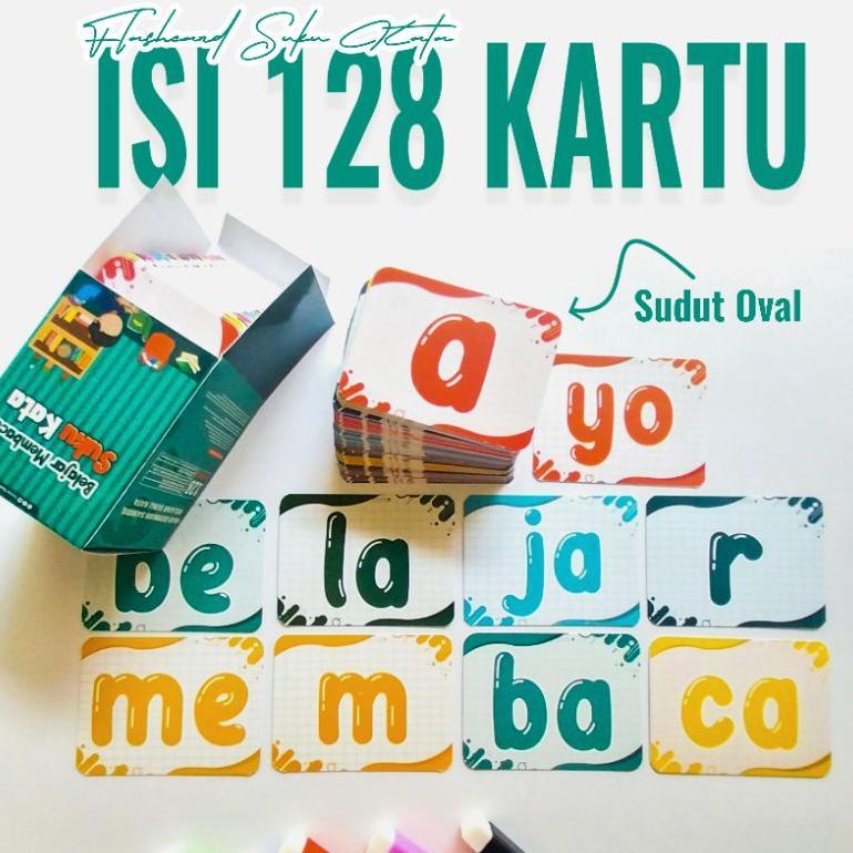 FLASH CARD BELAJAR MEMBACA SUKU KATA MURAH