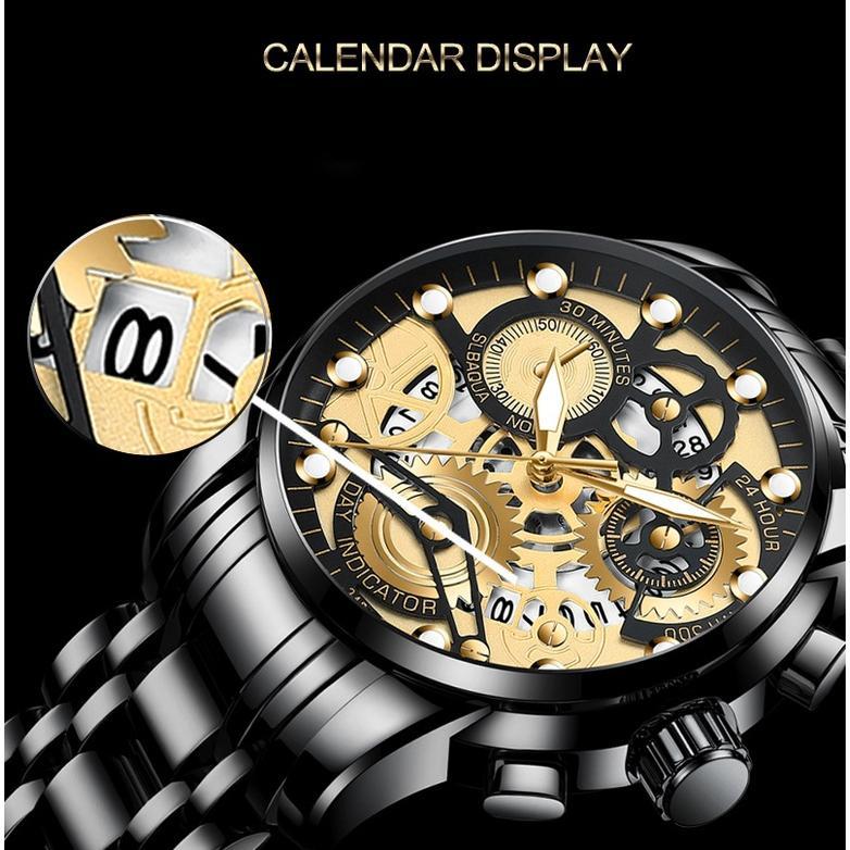 Exclusive Fngeen 4088 Jam Tangan Pria Luxury Stainless Steel Quartz Original Anti Air Watch + Kotak 
