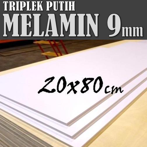 TRIPLEK MELAMIN 9mm 20x80 cm | TRIPLEK MELAMIN Putih Doff 9 mm 20x80cm