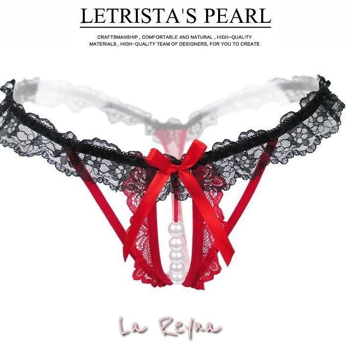 Lareyna Celana Dalam G String Renda Lace Mutiara Sexy Lestrista's Pearl CD010