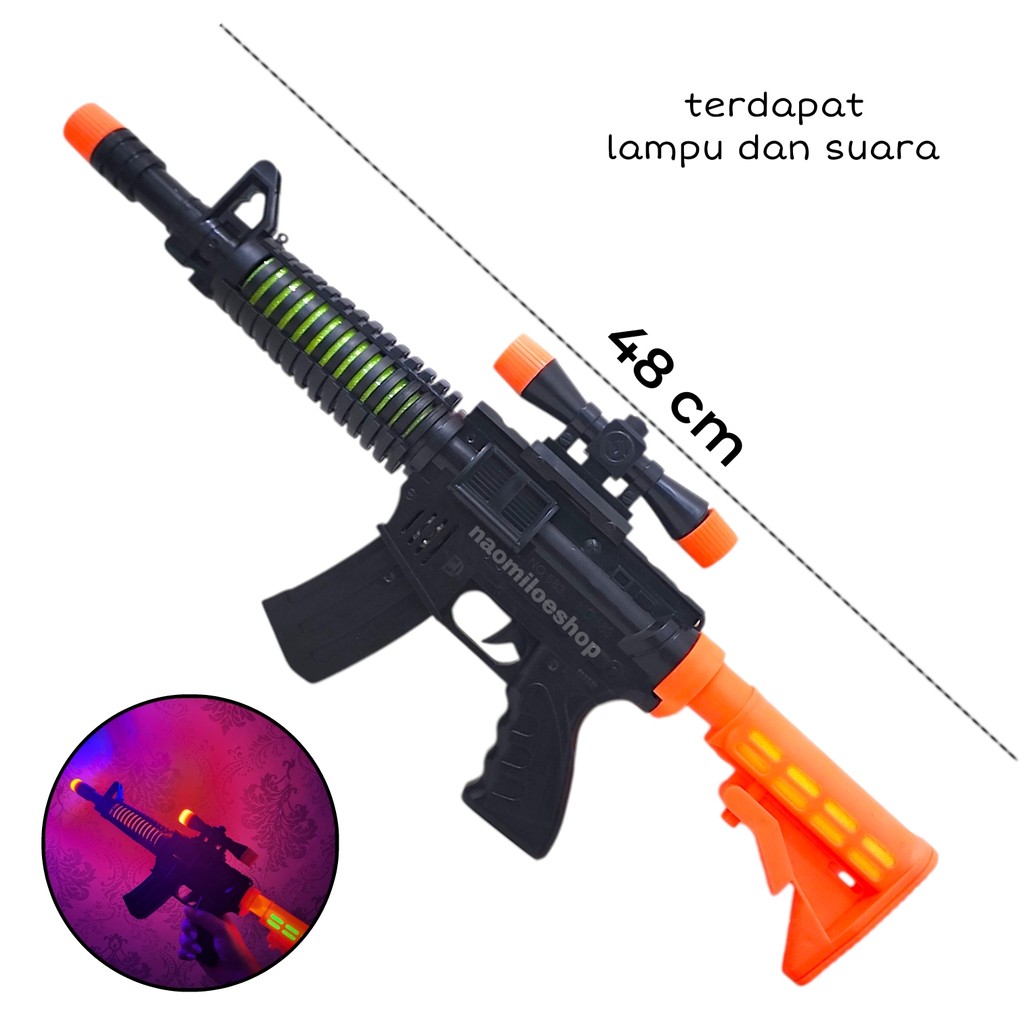Light Gun 48cm mainan pistol laser commando anak mainan tembakan blaster anak light sound