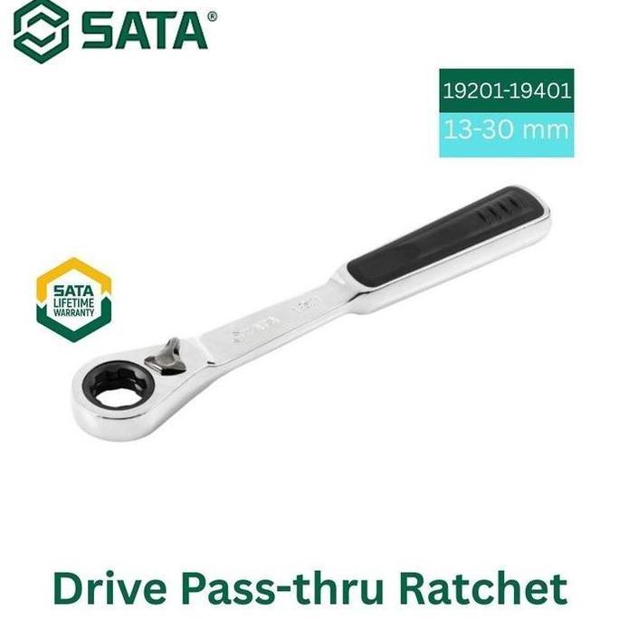 HIMIKO Sata 19201 19401 Kunci Ratchet Pass-Thru 13 mm 30 mm / 13 mm 30 mm Drive Pass-Thru Ratchet - 