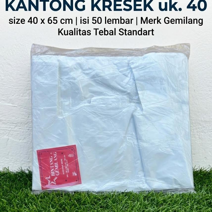 [50 Lembar] Kresek Size 40X65 Cm | Kantong Kresek Putih/Hitam | Kantong Kresek Besar
