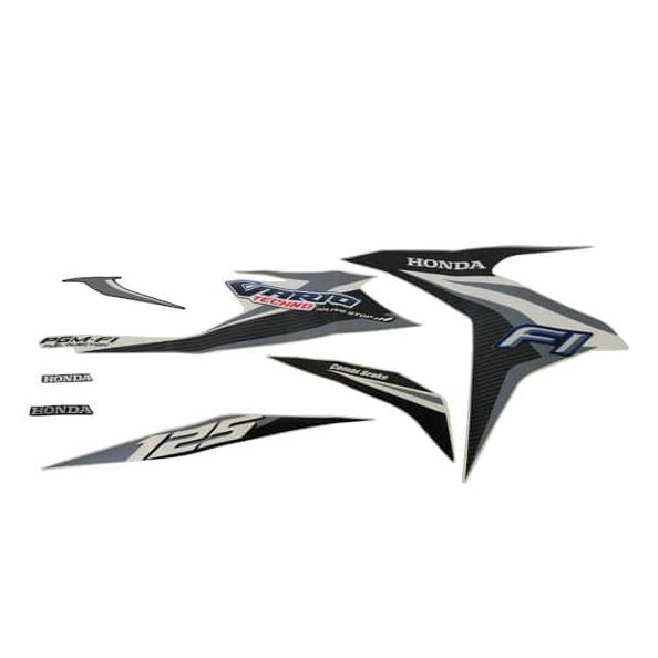 Sticker Body Set Kiri Putih Silver Honda Vario Techno 125 FI CBS ISS 871X0KZRB30ZCL