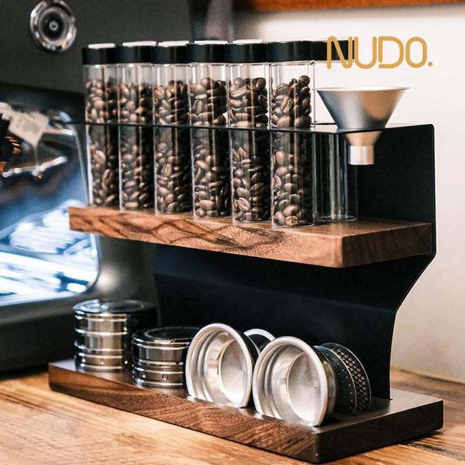 NUDO LAB Coffee Storage Tube Set - Tabung Kaca Display Penyimpanan Biji Kopi