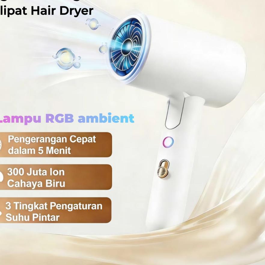 Lipat Hair Dryer Negative Ion Portable Hairdryer Low Watt Foldable Pengering Rambut Hair Protection