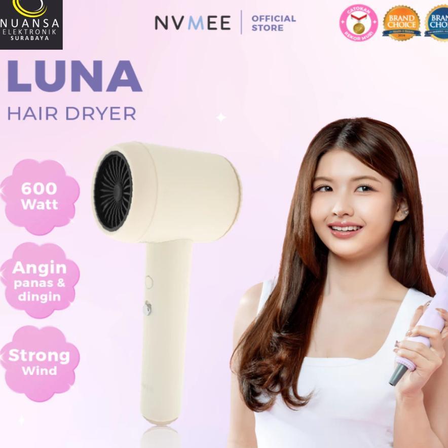 Nvmee Luna Hair Dryer Pengering Rambut Low Watt & Strong Wind Hairdryer Hemat Listrik 600 Watt