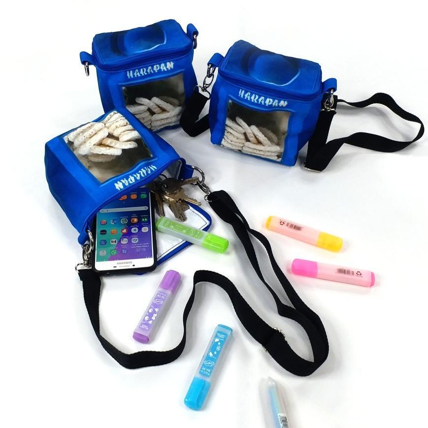 Tas Bahu Mini Selempang Kecil Kaleng Kerupuk Harapan Biru Imut Viral hadiah kado unik sunmori murah 