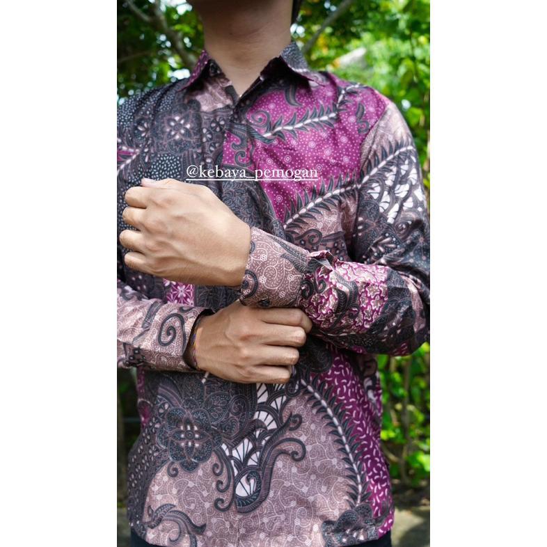 BESTPROMO Kemeja Lengan Panjang Batik Bali Pria dan Wanita Dewasa / Kemeja Batik Bali Unisex