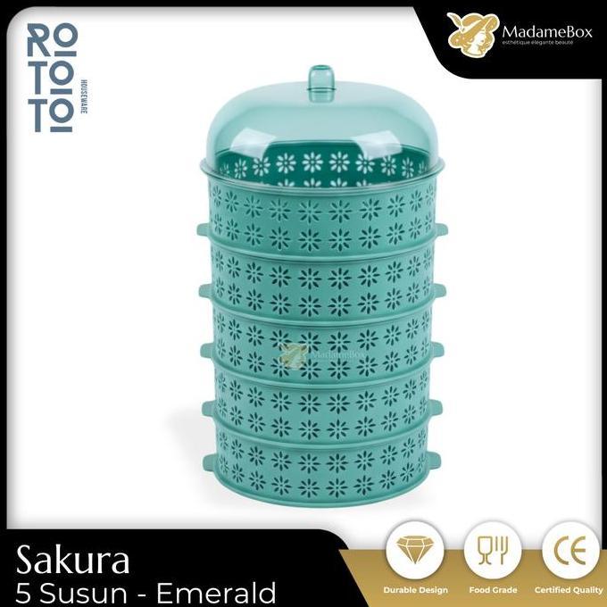 Rototo Tudung Saji Susun  Wadah Penyimpanan Makanan Estetik & Higienis Wadah Penutup Food Rack Stora