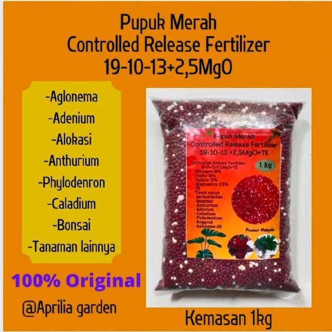 Pupuk Osmocote Merah 19-10-13 - 1kg Slow Release Fertilizer Aglonema,Bonsai