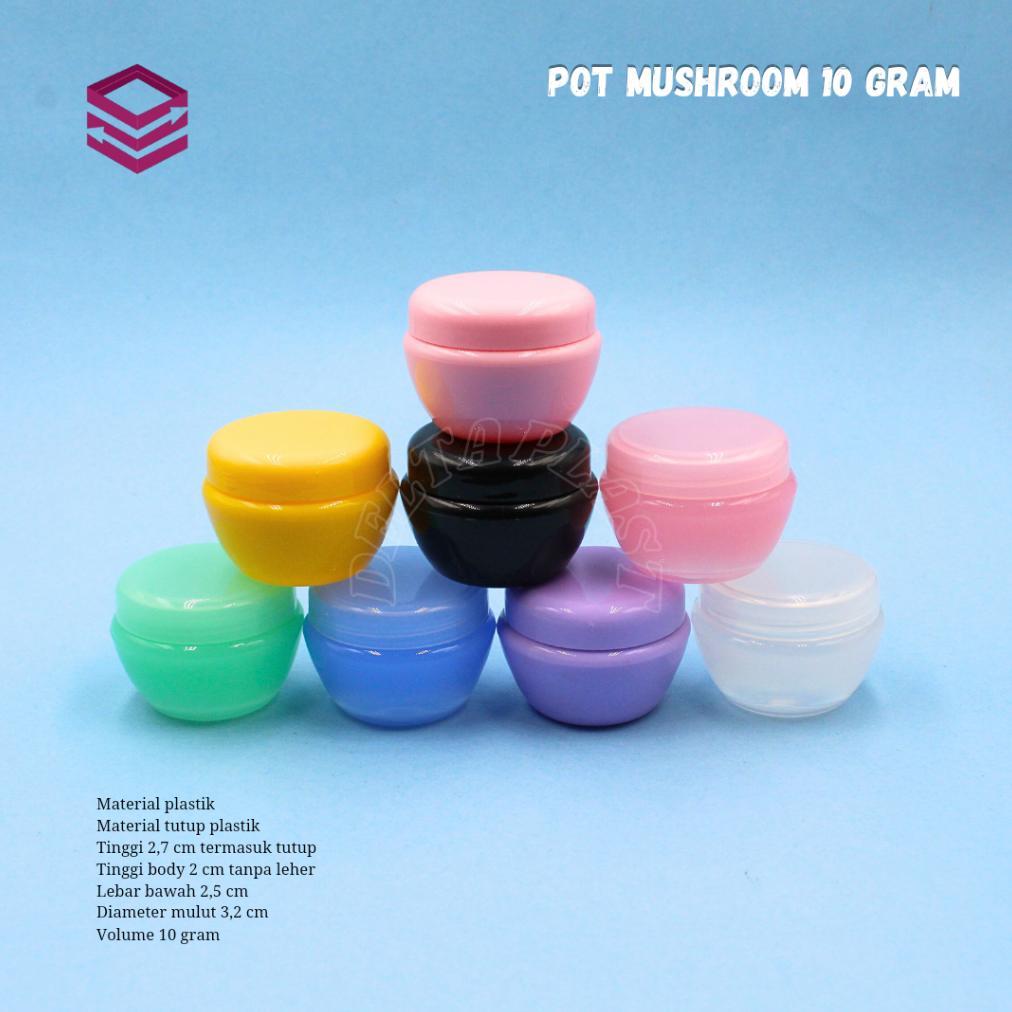 Pot Jar Cream Mushroom 10gr / Pot Cream 10gr Varian Warna
