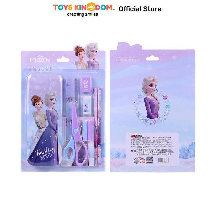 Toys Kingdom Kiddy Star Unimass Set Alat Tulis & Tempat Pensil Frozen - Ungu Kit Stationery Kotak Pe