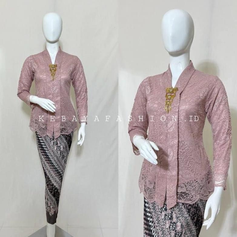 PROMO TERBARU SETELAN KEBAYA FLOY BROKAT LENGAN PANJANG / BAJU KEBAYA KARTINI WISUDA KONDANGAN MODER