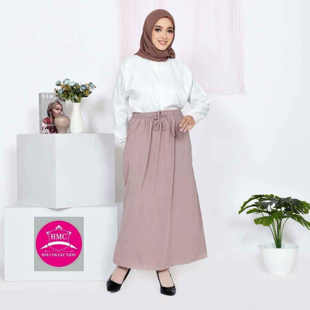 FAVORIT Rok CRINKLE Airflow / Dayli Rok JUMBO / Rok Crinkle Murah Serut Tali Terbaru