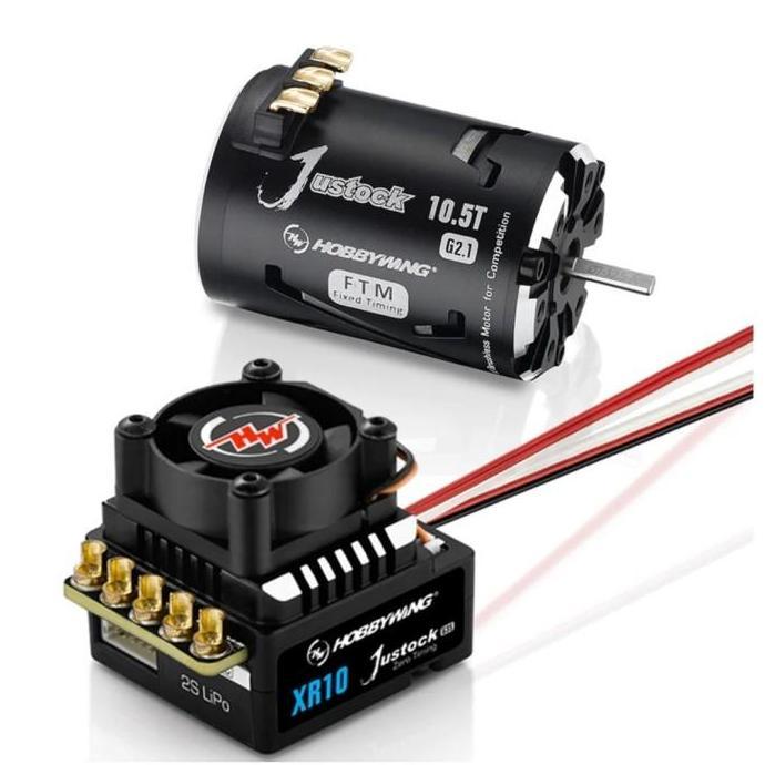 38020372 HOBBYWING COMBO XR10 JUSTOCK G3S - BLACK + JUSTOCK MOTOR - G2.1  - 17.5T TQRC27