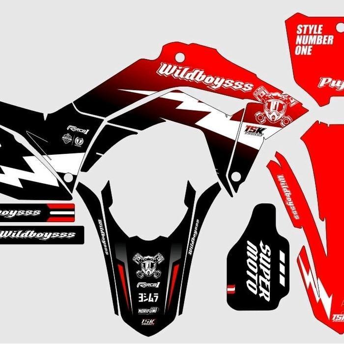Decal Stiker Full Body Crf 150 L Klx Bf - D Tracker Motor Motorcycle Original Dan Terpercaya