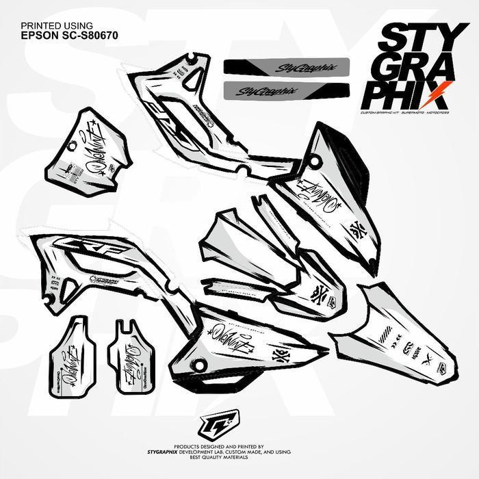 Decal Crf450L Merah Simpel Bisa Untuk Crf150L Klx Dtracker Wr Gordon Bebas Riquest Desain Sesuai Sel