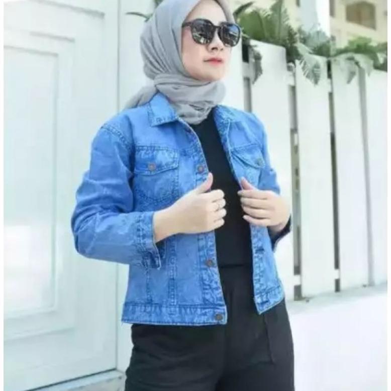sale ( OVERSIZE ) JAKET JEANS WANITA HITAM SNOW // JAKET JEANS WANITA BIRU SNOW // JAKET JEANS WANIT