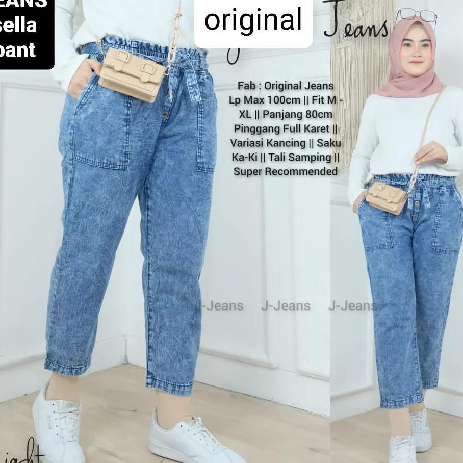 Celana Jeans Wanita Kekinian Bordil Koala Sella Baggy Pants Terbaru