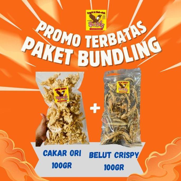 [ Bundling ] 100Gr Keripik Cakar Original + 100Gr Keripik Belut Crispy Allshop