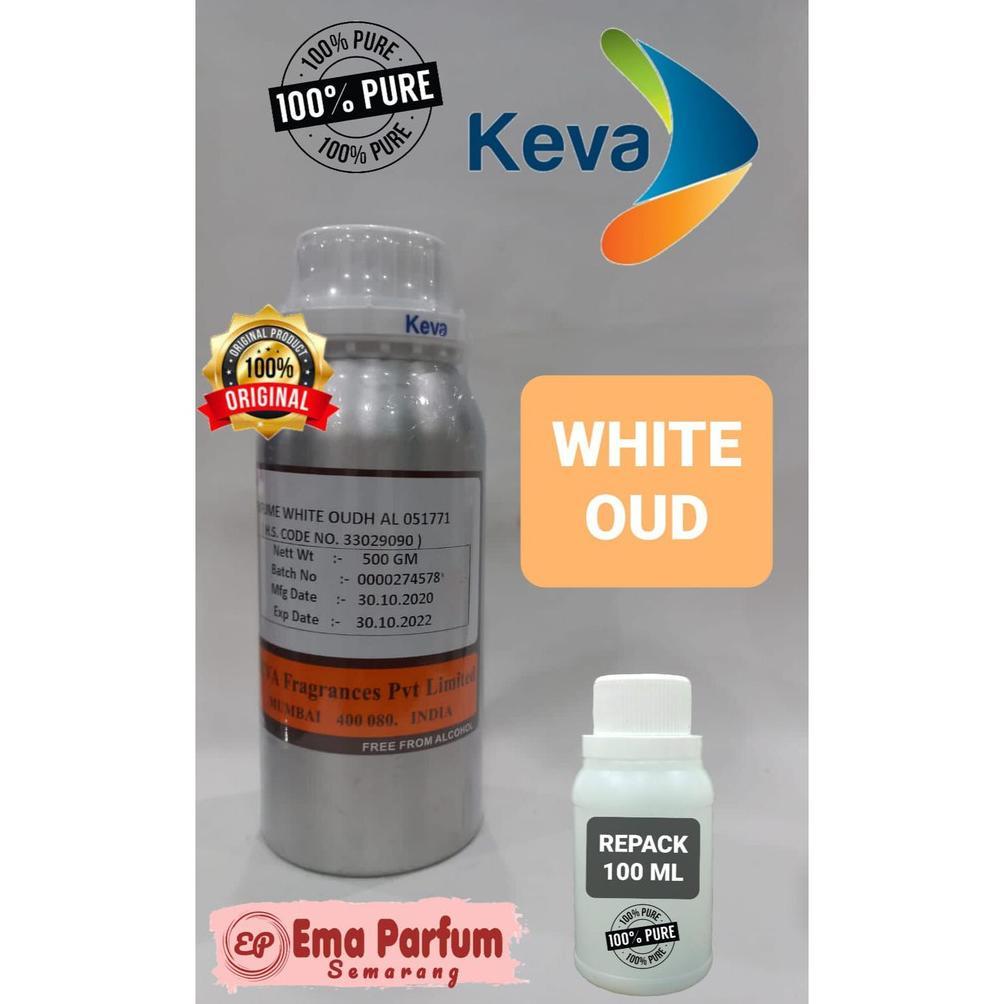 WHITE OUD BY KEVA REPACK 100 ML. GAHRU PUTIH. BIBIT PARFUM MURNI 100 % ORIGINAL KEVA.